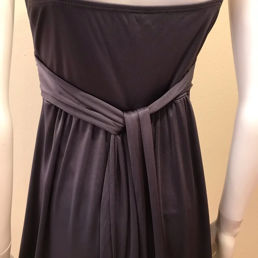 BCX Formal Mini Dress Size M Dark Grey Sleeveless Balloon Hemline - Picture 11 of 14